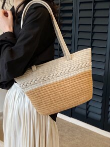 雙色鉤針編織袋 - 彩色 - 查看 4