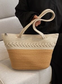 雙色鉤針編織袋 - 彩色 - 查看 5