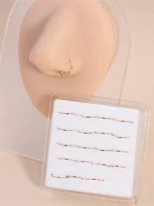 20 Cái/bộ Tối Giản Đơn Giản Nhẫn Mũi Đồng Cơ Thể Món Quà Trang Sức Cho Phụ Nữ & Bé Gái - Hoa hồng vàng - Xem 1