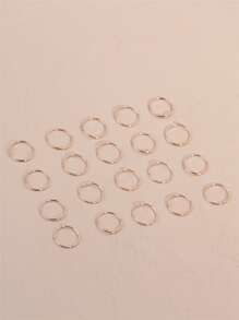 20 Cái/bộ Tối Giản Đơn Giản Nhẫn Mũi Đồng Cơ Thể Món Quà Trang Sức Cho Phụ Nữ & Bé Gái - Hoa hồng vàng - Xem 3