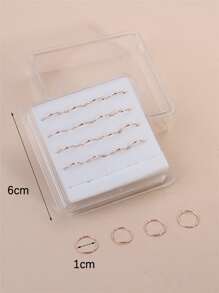 20 Cái/bộ Tối Giản Đơn Giản Nhẫn Mũi Đồng Cơ Thể Món Quà Trang Sức Cho Phụ Nữ & Bé Gái - Hoa hồng vàng - Xem 4