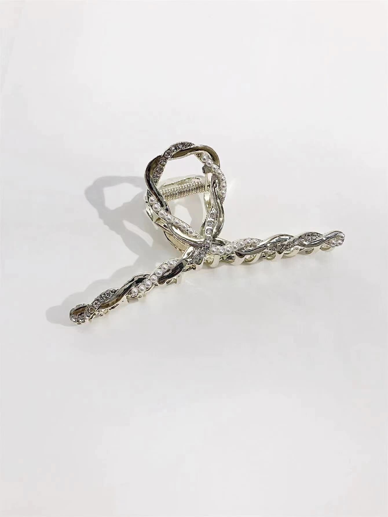 Twist Design Hair Claw - Gold - View 1