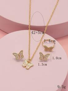 Chicas Set joya con diseño de mariposa - Multicolor - Ver 3