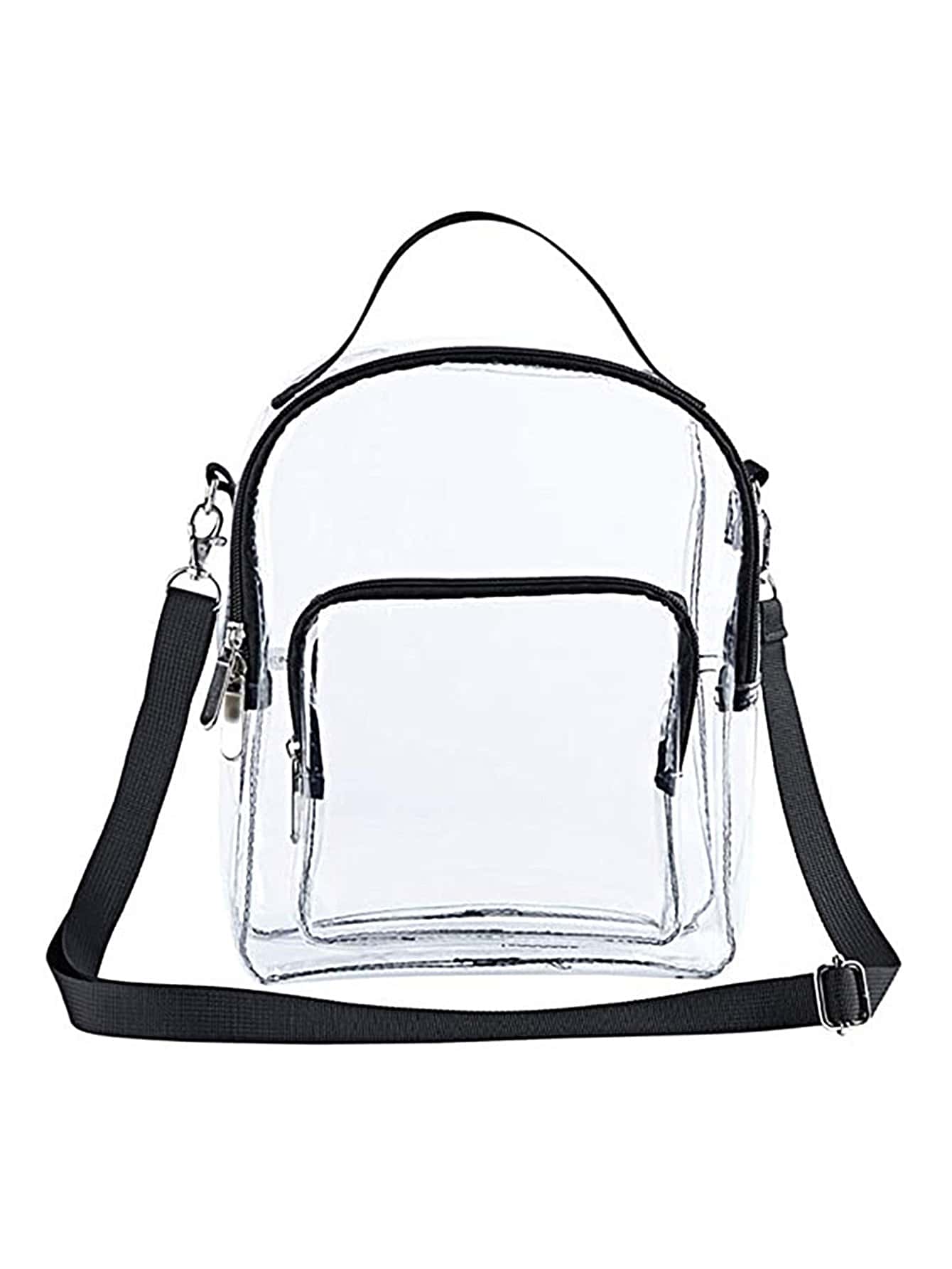透明斜挎袋，適用於在體育場館、學校和節日中使用，防水透明沙灘運動野餐小吃包，可供女性使用
