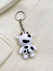 De Bolso Con Diseño De Vaca De Dibujos Animados, Nuevos Accesorios De Bolsa Creativos Con Llavero De Vaca De Dibujos Animados Lindos, Regalo De Decoración De Accesorios De Bolsa Para Chicas Adolescentes, Estudiantes Universitarios, Novatos Y Trabajadores De Cuello Blanco. Llaveros Encantadores Para Encadenamientos Therian - Blanco y Negro - Ver 6