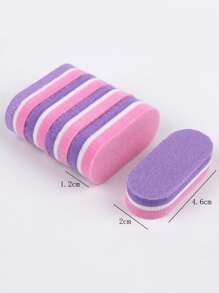 50片随机彩色迷你指甲抛光块打磨锉海绵指甲抛光器专业美甲工具，适用于亚克力指甲护理，打造最佳自然指甲护理效果