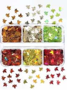 1box Maple Leaf Design Nail Art Sequin - Multicolor - View 2