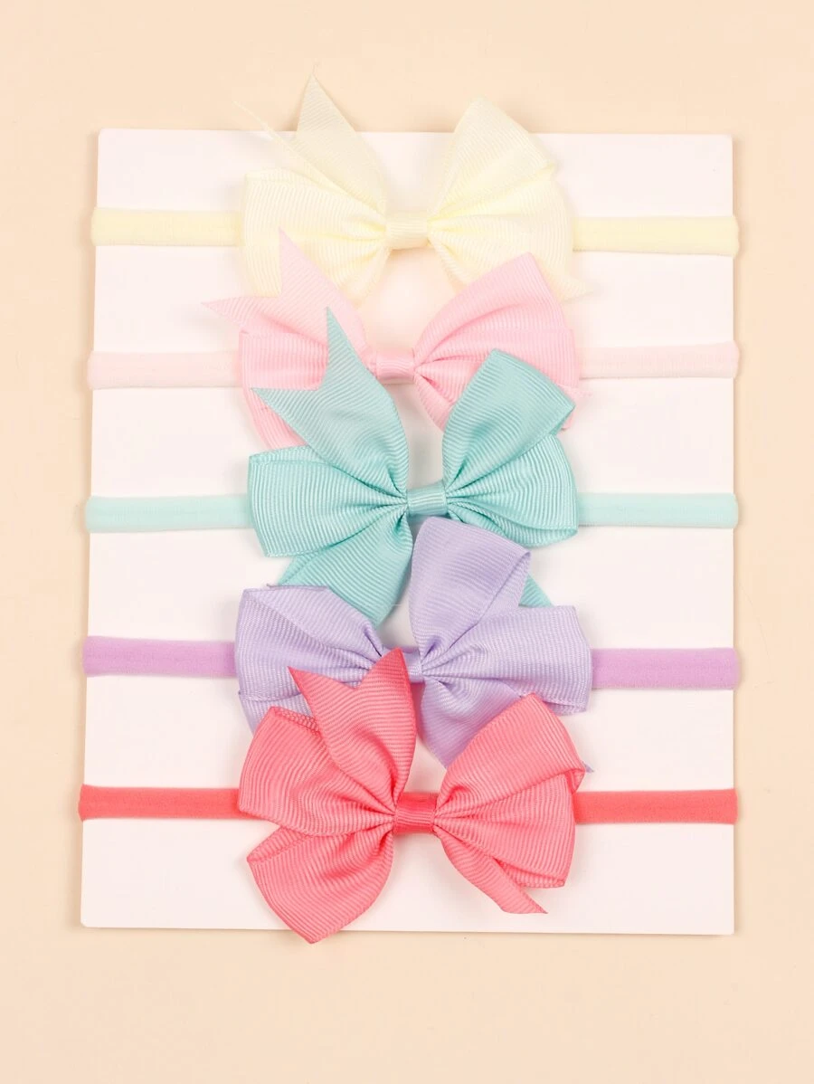 5pcs Baby Bow Decor Hair Band - Multicolor - View 1