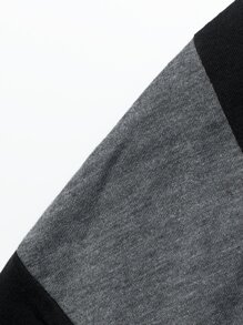 Manfinity Homme 男士拼接面T恤 - 黑色 - 查看 6