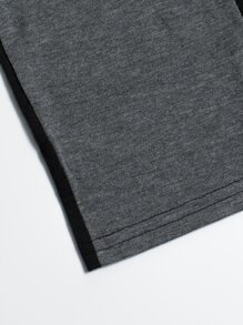 Manfinity Homme 男士拼接面T恤 - 黑色 - 查看 4