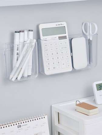 1入組透明掛壁式文具收納盒