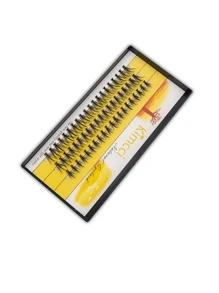 KIMCCI 1盒0.07MM朵毛,自然厚嫁接假睫毛單簇種植,送給女士妻子姐妹青少年女朋友,適用於睫毛延長 - 黑色 - 查看 2