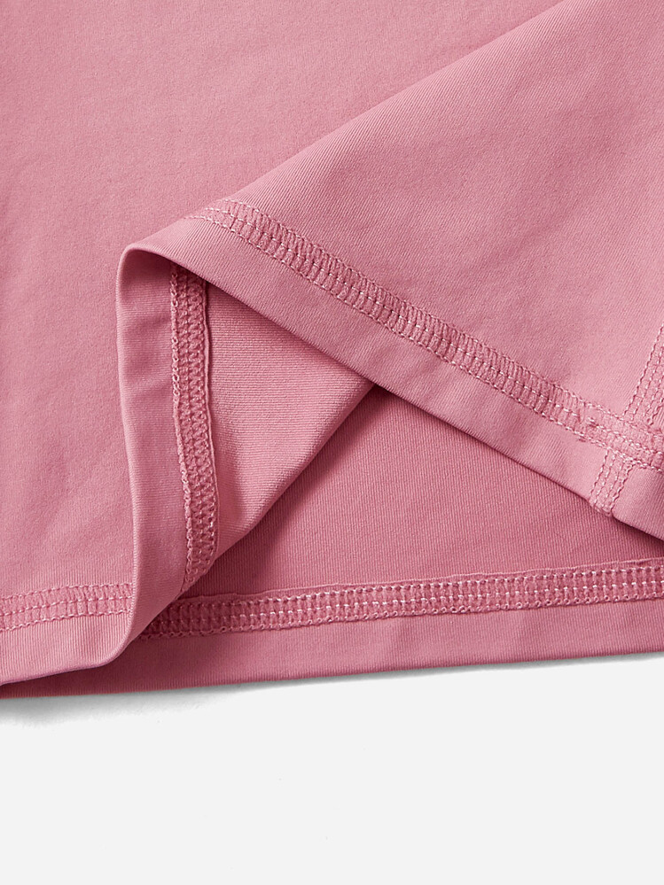 SHEIN Girls Tummy Control Flare Leg Trousers - Dusty Pink - View 3