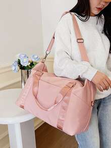 Pink Travel Bag Large Capacity Sporty - Pink - View 2