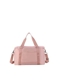 Pink Travel Bag Large Capacity Sporty - Pink - View 6