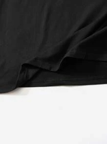 SHEIN Essnce Plus Slogan Graphic Tee - Black - View 5