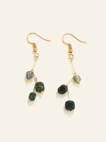 Stone Drop Earrings - Multicolor - View 1