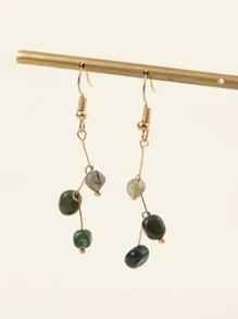 Stone Drop Earrings - Multicolor - View 3