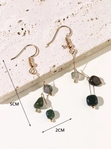 Stone Drop Earrings - Multicolor - View 4