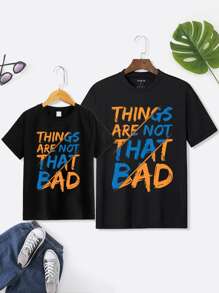 Boys 1pc Slogan Graphic Tee - Black - View 3