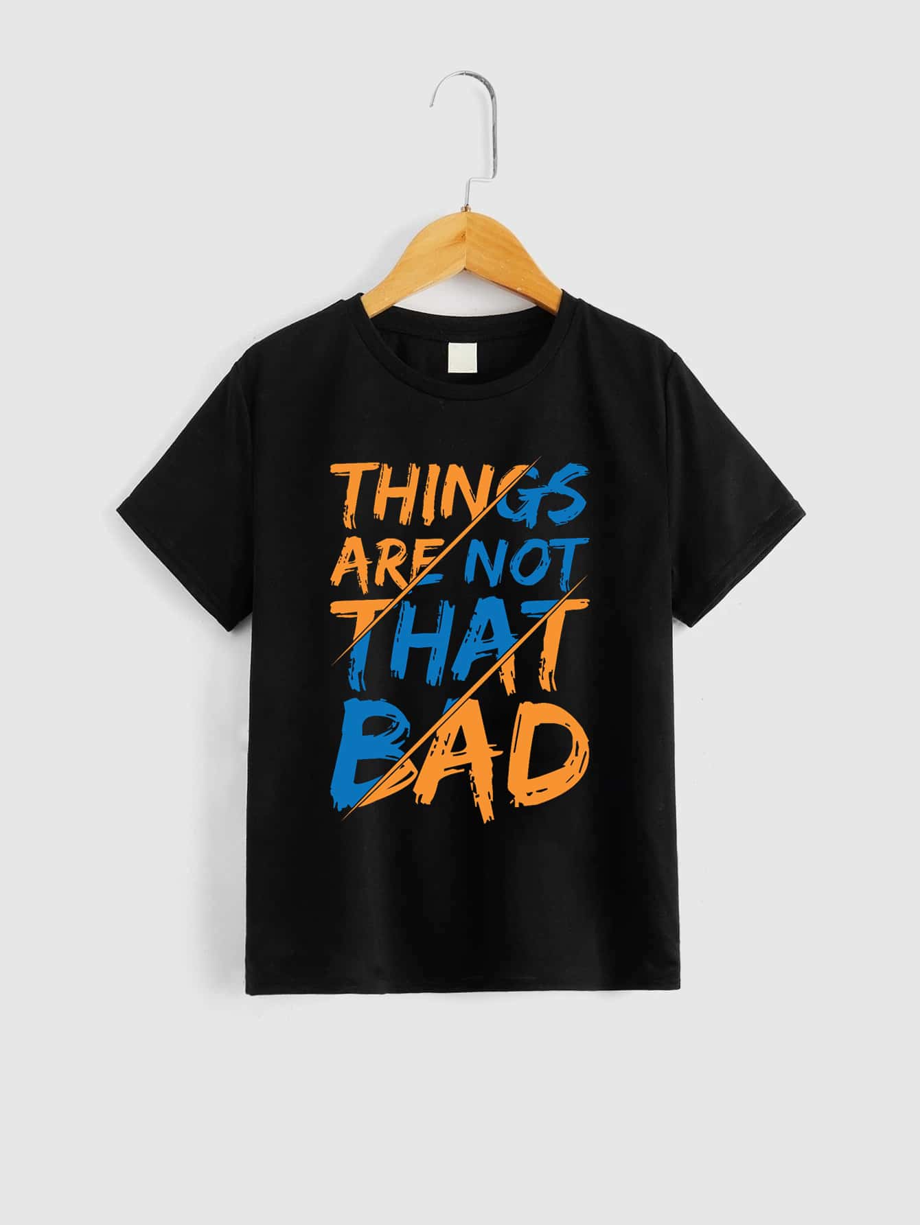 Boys 1pc Slogan Graphic Tee - Black - View 1