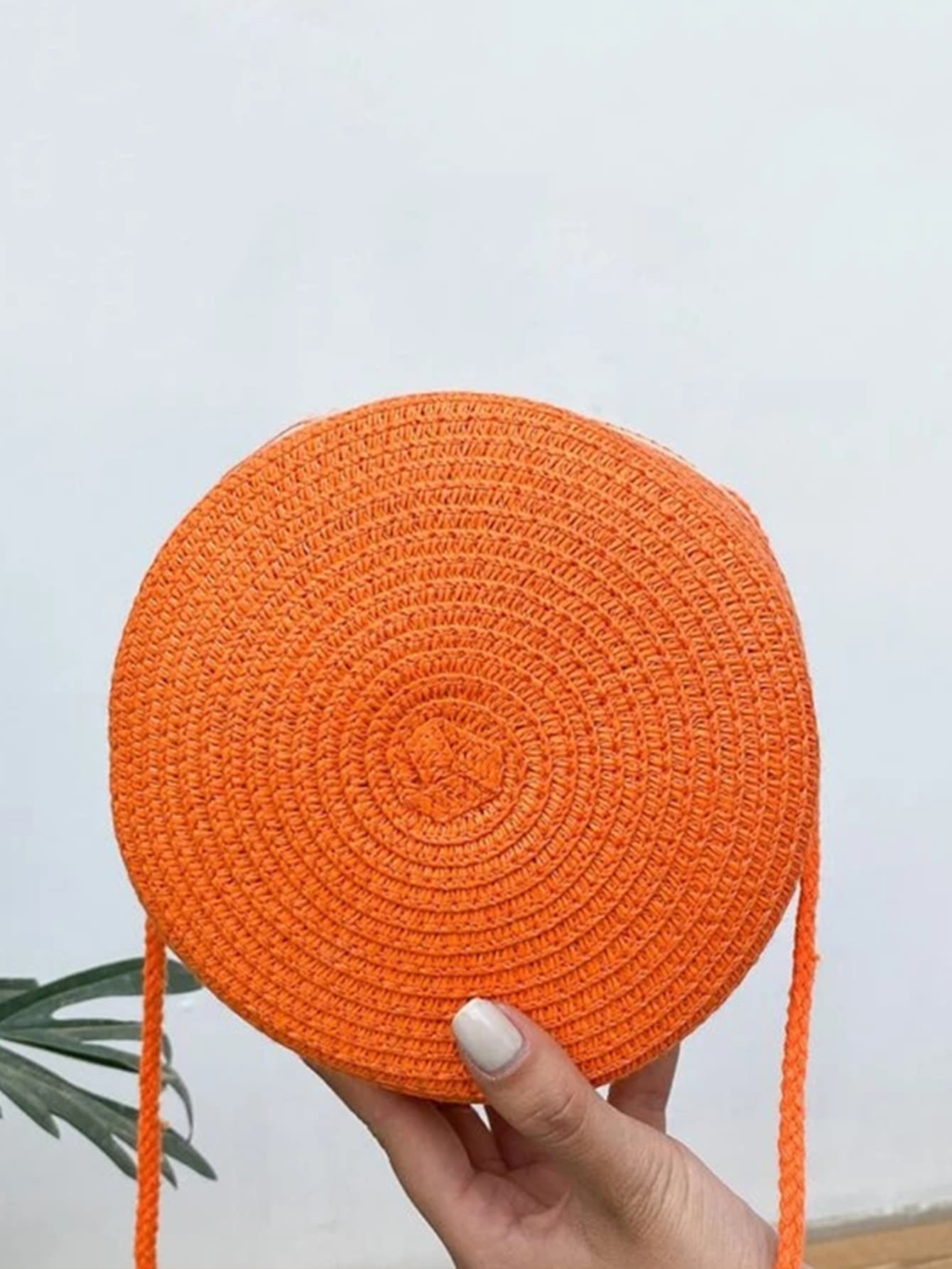 Yogodlns Mini Neon Orange Straw Bag - Burnt Orange - View 1