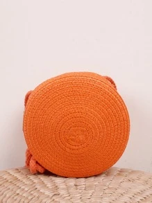 Yogodlns Mini Neon Orange Straw Bag - Burnt Orange - View 4