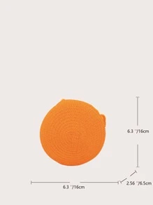 Yogodlns Mini Neon Orange Straw Bag - Burnt Orange - View 6