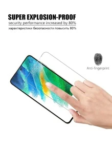 3 tấm phim dán màn hình điện thoại cường lực & 1 bộ ốp lưng chống rơi Tương thích với Samsung - Trong sáng - Xem 9