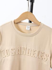 SHEIN Tops con trai màu trơn Giải trí - Màu be - Xem 3