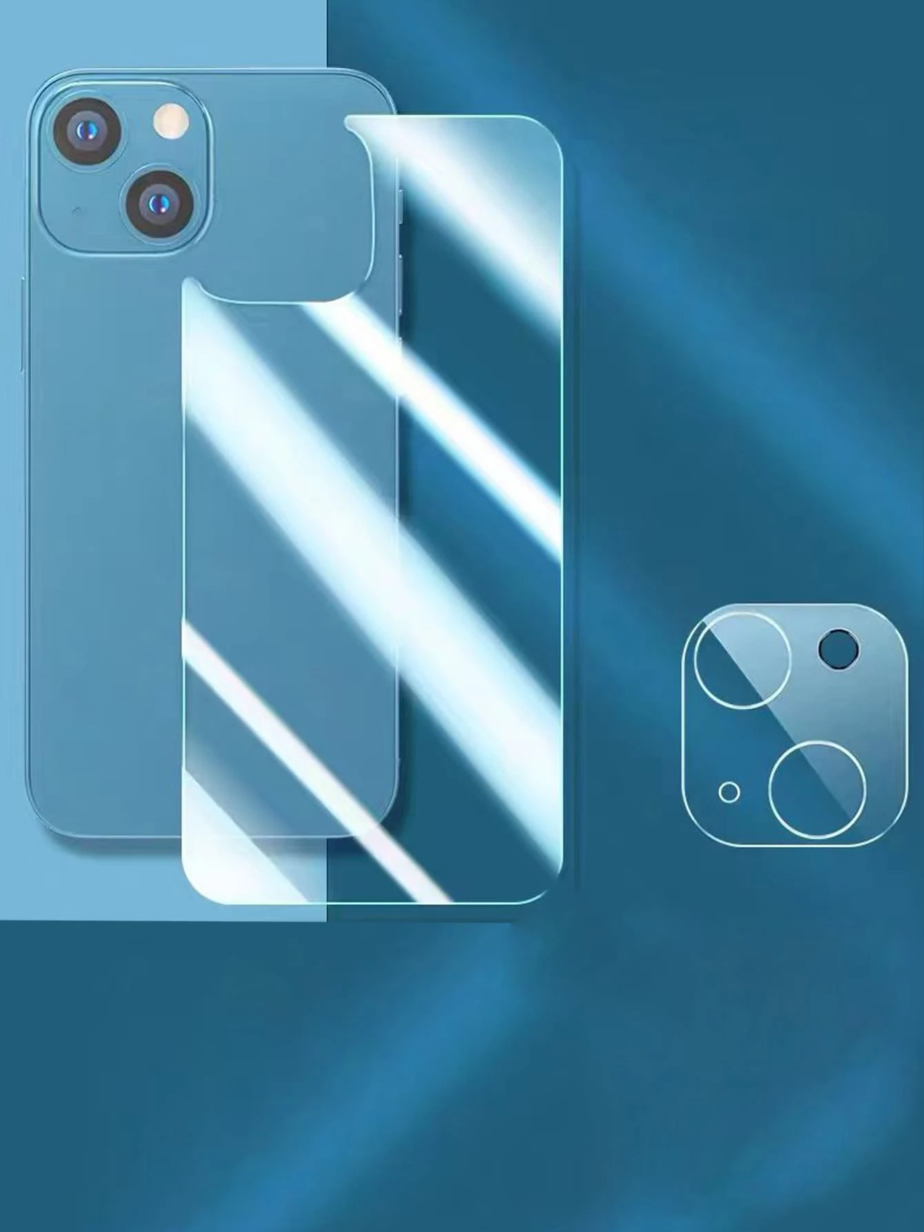 1入組鋼化膜手機保護膜和1入組鏡片膜適用於iphone - 無色 - 查看 1