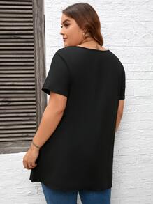 SHEIN Essnce Plus Solid Longline Tee