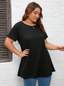 SHEIN Essnce Plus Solid Longline Tee