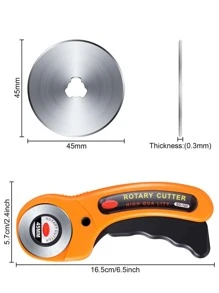 45mm Rotary Cutter With 5 Replacement Blades Lock Rotary Cutter Set Sewing Cutting Tool For Fabric Papers Leather Crafts