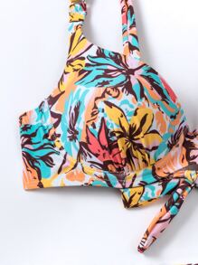 SHEIN Swim Floral Print Push Up Summer Beach Bikini Set - Multicolor - View 7