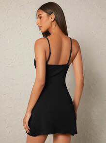 SHEIN BASICS Solid Cami Casual Dinner Dating Dress