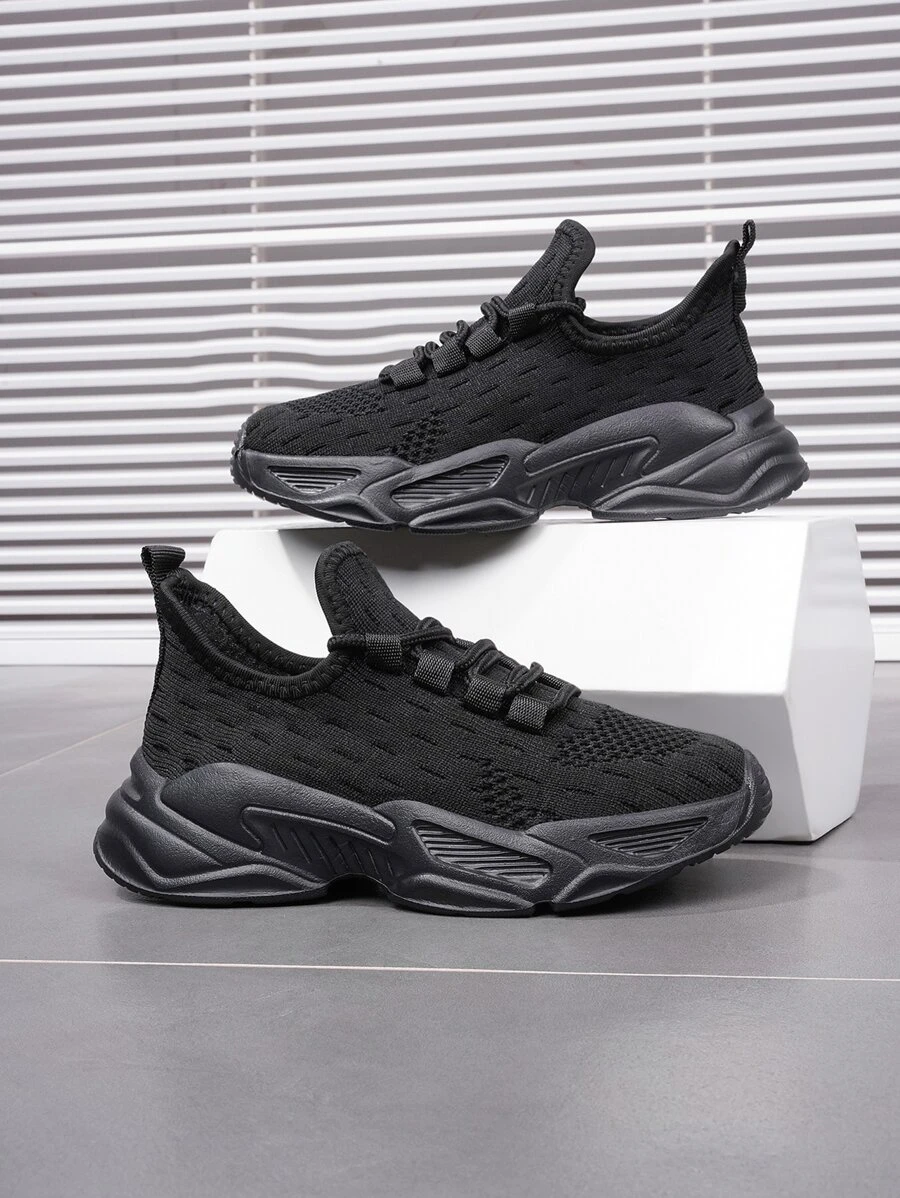 運動老爹鞋適用於男孩前綁帶戶外運動鞋