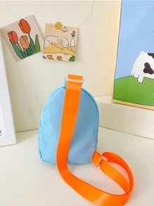 兒童字母圖案單肩包 - 淺藍色 - 查看 6