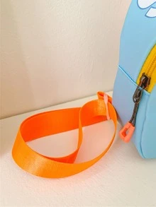 兒童字母圖案單肩包 - 淺藍色 - 查看 4