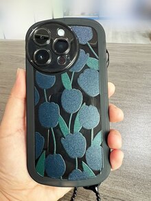 Floral Print Phone Case With Lanyard - Multicolor - View 1