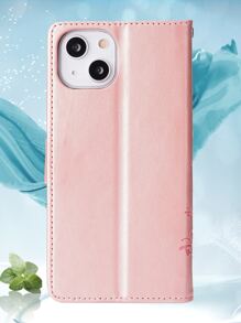 GLANDOTU Flip Phone Case Shockproof PU Leather Embossed Butterfly Pattern Gold Wallet With Card Slot Magnetic Clip TPU Lined Padded Phone Case Compatible With Samsung Galaxy And Other Mobile Phone Models In Rose Gold Colour Compatible With IPhone15/15Plus/15Pro/15Promax,International Version, Not The Domestic Version - Rose Gold - View 2