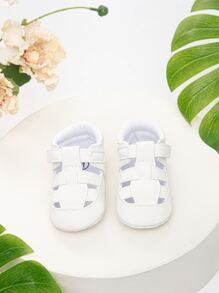 Fashionable Ankle Strap Flats For Baby, Cut Out Design Outdoor Flats - White - View 1