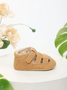 Sporty Skate Shoes For Boys, Hook-and-loop Fastener Strap Sneakers - Mustard Yellow - View 5