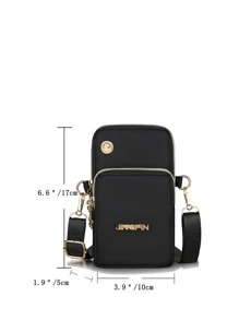 Mini Nam Chữ Chi Tiết Túi Vuông Ví Ví Túi Túi Đeo Vai Túi Đựng Điện Thoại Túi Đựng Điện Thoại Clutch - màu đen - Xem 5