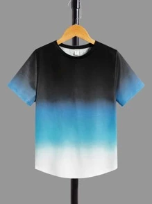 SHEIN Boys Ombre Print Tee - Multicolor - View 1