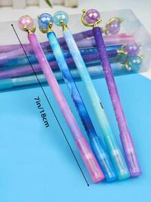4pcs Sparkling Starry Glass Planet Gel Pens - Add A Magical Touch To Your Writing Back To School - Multicolor - View 6