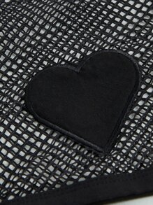 SHEIN ICON Rave Top corto con cremallera y parche de corazón - Negro - Ver 8