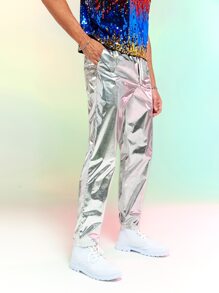 FeverCity Quần Nam Dây kéo Túi màu trơn Giải trí - Bạc - Xem 6