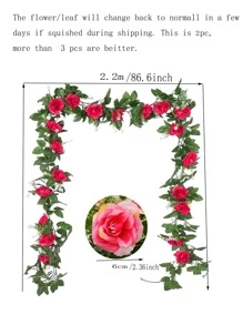 1 Nhân Tạo Vòng Hoa, Polyester Đơn Giản Hoa Giả Dây Leo Cho Sân Vườn, Ngoài Trời - Rượu sâm banh - Xem 8