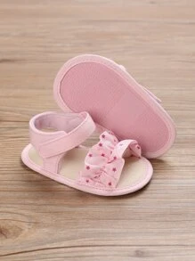 嬰兒荷葉邊星星圖案踝帶學院戶外涼鞋 - 粉色 - 查看 2